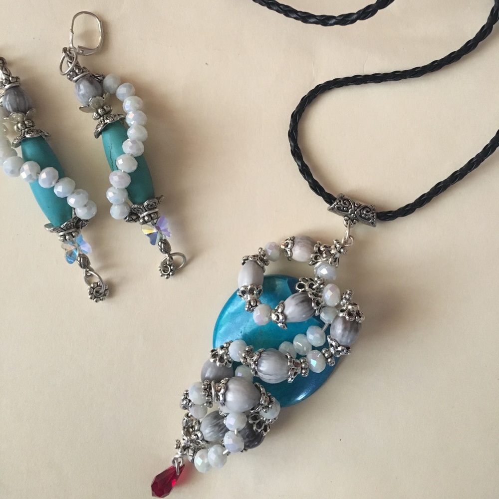 Handmade necklace and earrings